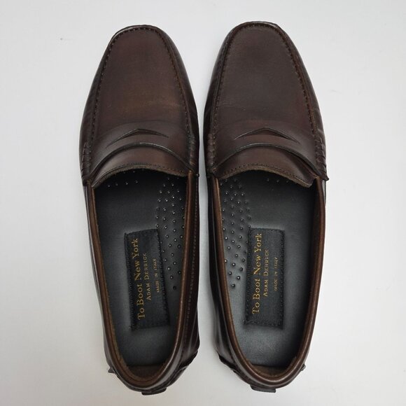 NWB To Boot New York Adam Derrick Harper Leather Loafers Men's 8M Made In Italy - Picture 8 of 11